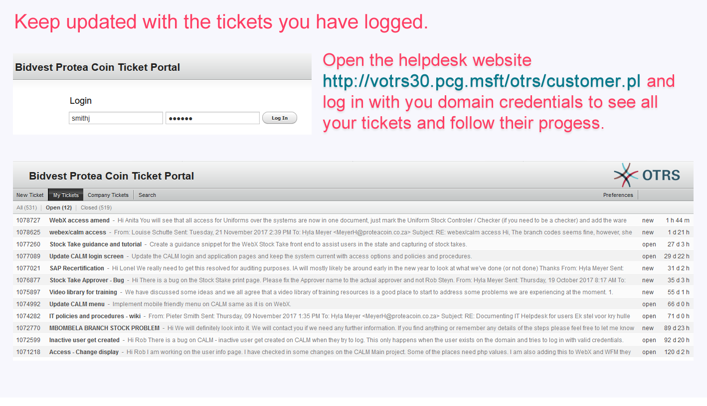 How to log a ticket